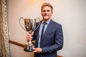 Timm van der Gugten with his Balconiers' Player of the Year trophy