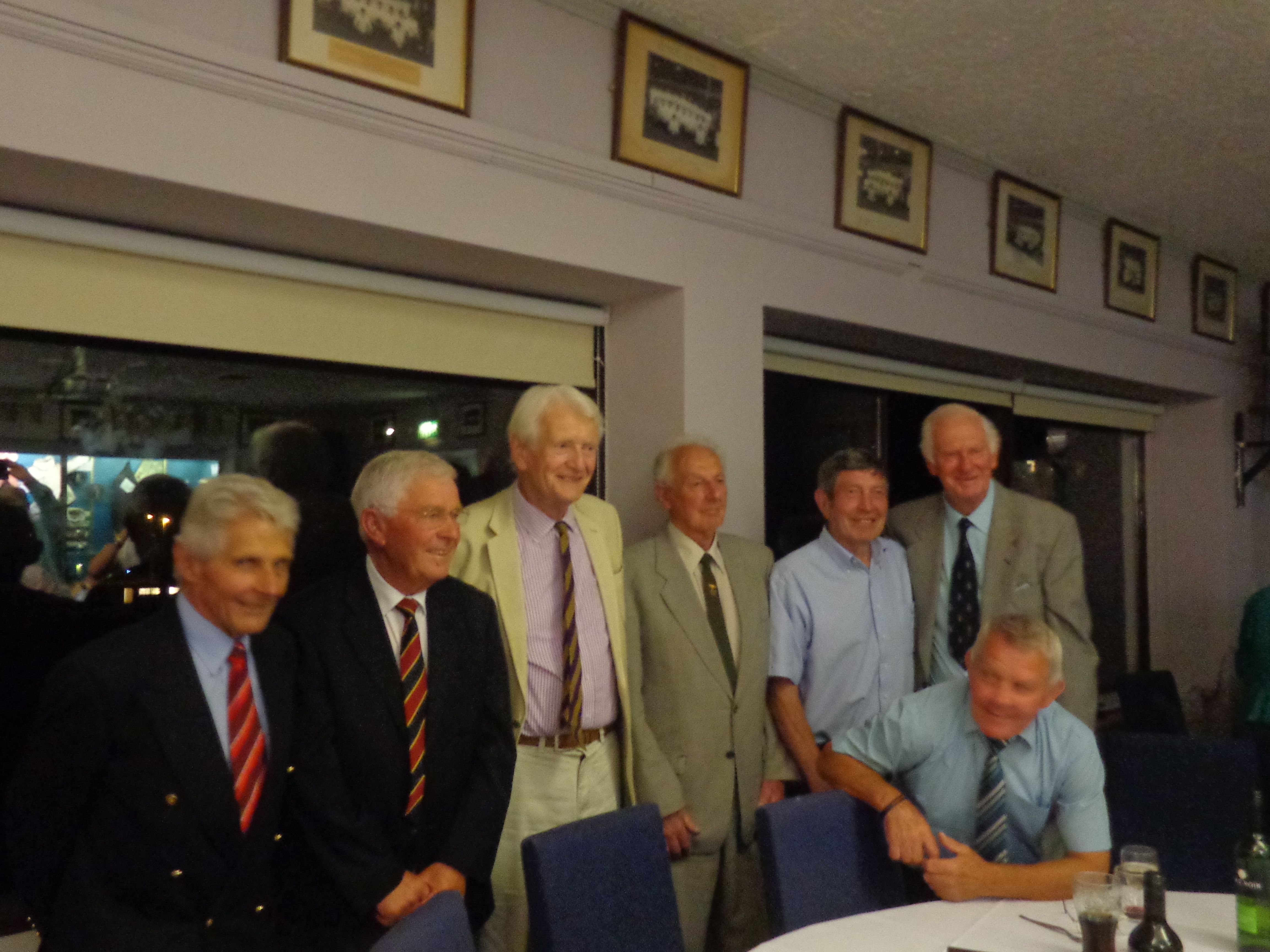 From the left: Alan Rees, Alan Jones, Ossie Wheatley, Don Shepherd, Billy Slade, Peter Walker and (seated) Eifion Jones